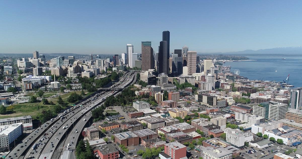 Aerial photo of Seattle downtown